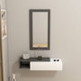 Hanah Home Aparador con Espejo Anthracite, White 82x15.8x29.6 cm Tablero de Partículas Recubierto de Melamina